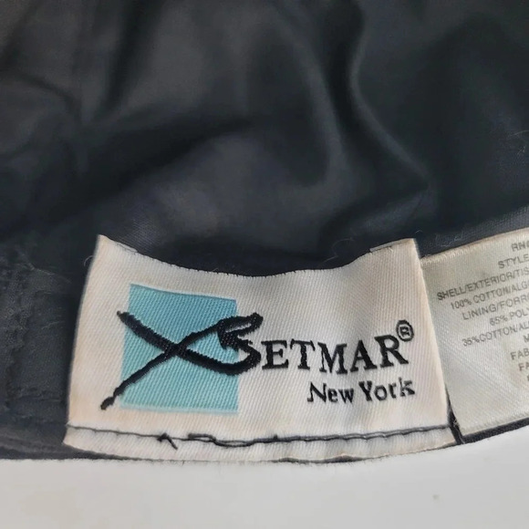 Vintage XSetmar New York Black Cabbie Boatmans Hat Stretch Fit Back Hat - Picture 2 of 11